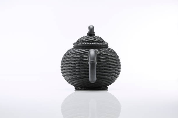 istock Chinese black teapot isolated on white background, studio shot. 1441617435