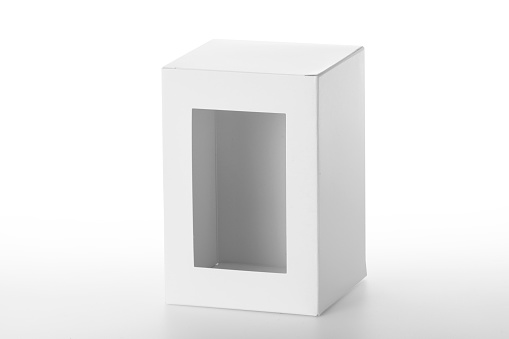 White box on white background with clipping path