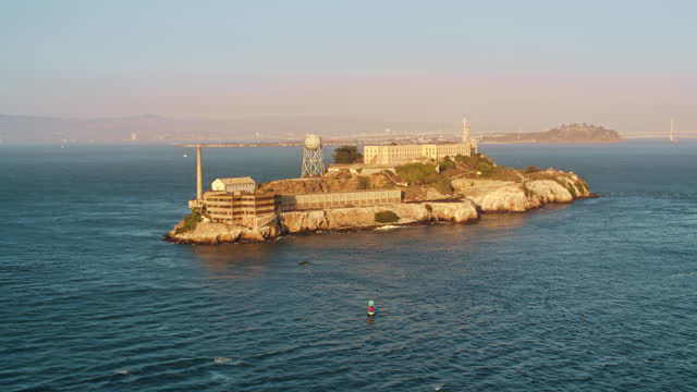 AERIAL Alcatraz Island, San Francisco Bay, California