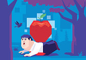 istock businessman being hit by big apple 1441624070