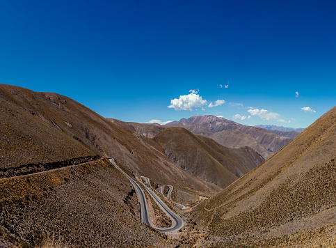 The multi-colored geology of the Quebrada de Cafayate. Northwest Argentina