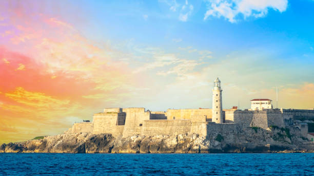 El Morro Havana cityscape. The city is the capital of Cuba morro castle havana stock pictures, royalty-free photos & images