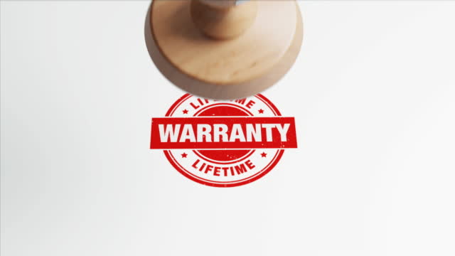 Lifetime Warranty Stamp Animation Over White Background In 4K Resolution