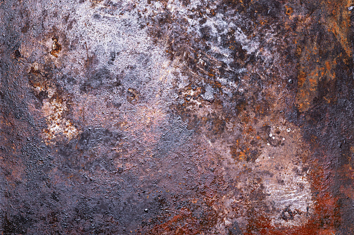 Rust and oxidized metal background. Grunge rusted metal texture. Old worn metallic iron panel