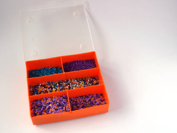 istock Ironing beads for craft, Hama beads in a plastic box organizer 1441631482