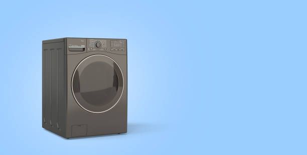 istock bleck washing machine on white background 3D illustration with alpha 1441631905