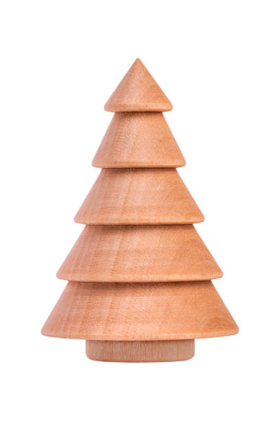 istock wood chrismas tree on white background 1441634974