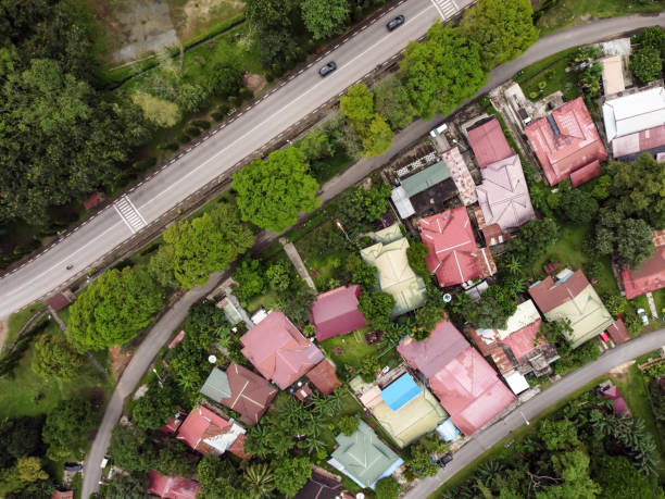 istock Neighborhood in green forest park 1441635909
