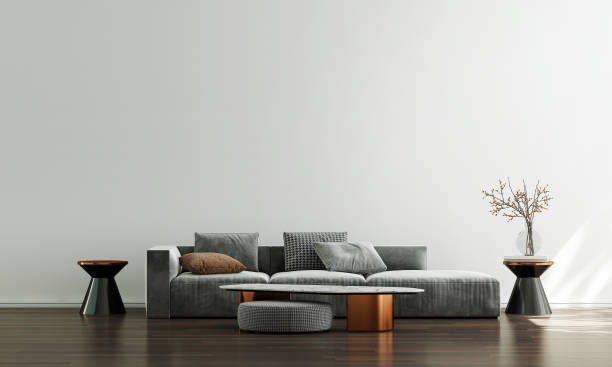 istock Modern minimal lounge and living room interior design and white wall texture background 1441638597