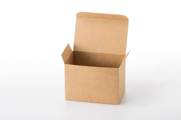istock Opened cartoon box isolated on white background. 1441639273