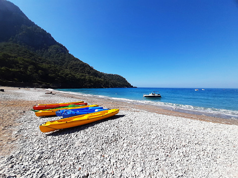 Mediterranean sea, Kabak beach, hiking, tents, recreation, sports, kayaking