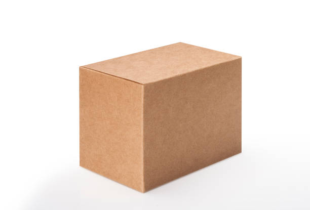 istock Close up of a Brown box on white background with clipping path 1441640989