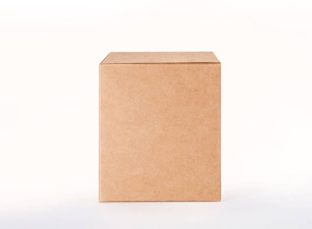 istock Close up of a Brown box on white background with clipping path 1441642556