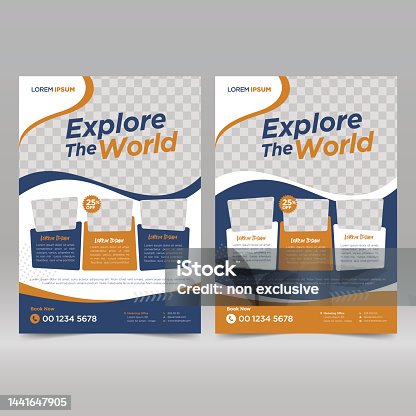 istock Tour and Travel flyer design template 1441647905