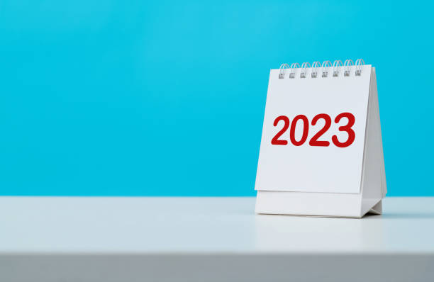 istock Desk calendar with number 2023 1441651093
