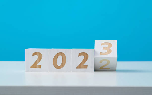 zmiana na nowy rok 2022 na 2023 - year block cube new years eve zdjęcia i obrazy z banku zdjęć