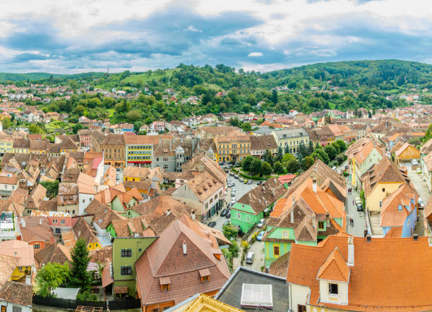 istock Sighisoara old town panorama, Transylvania, Romania 1441652551