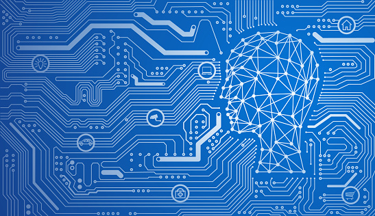 Blue Ai Technology Blue Artificial Intelligence Vector Concept Map Stock Illustration ...