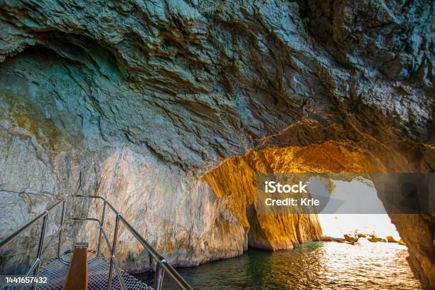 Blue Cave Parga Greece Stock Photo - Download Image Now - Beach, Blue, Cave