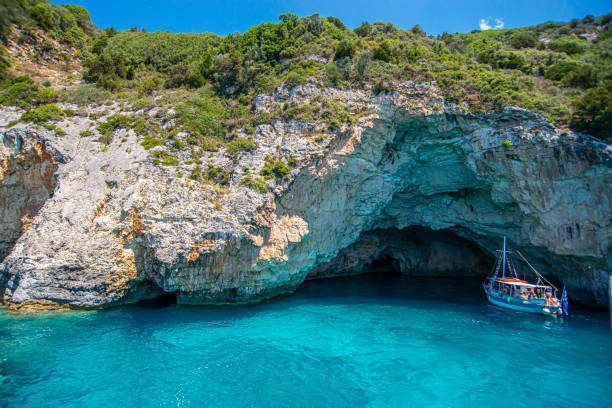 Blue cave Parga, Greece Blue cave Parga, Greece parga greece stock pictures, royalty-free photos & images