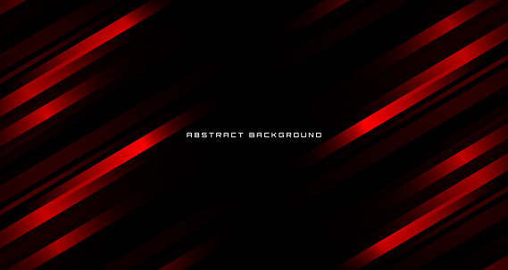 3D black red geometric abstract background overlap layer on dark space with line effect decoration. Minimalist graphic design element stripes style concept for banner, flyer, card, or brochure cover