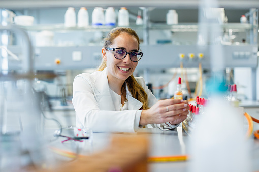 Scientists working in the laboratory