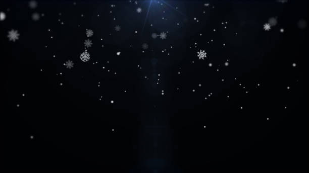 istock Abstract snowflake and white bokeh particles floating illustration background. Shimmering dust spin randomly in the air. 1441668397