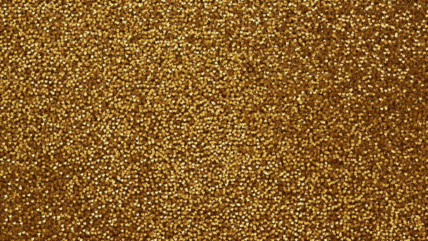 istock 3d golden glitter texture. Shine metal yellow background. Decorative holiday pattern design with heart shape 1441671210