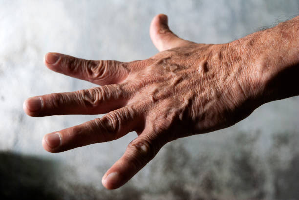 istock Older man's hands, anatomical detail, skin texture, expression and manual language, working man's hand. 1441673198
