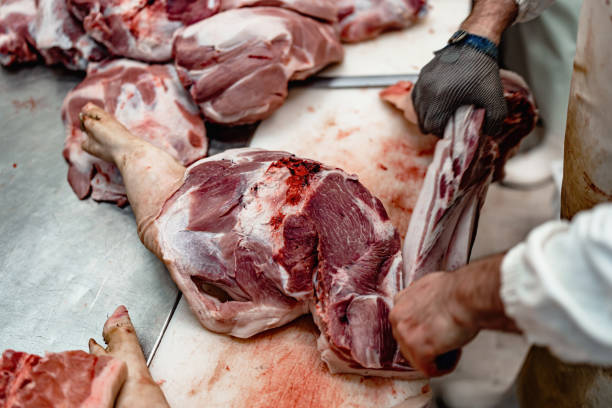 istock Meat industry slaughterhouse and food processing 1441677378