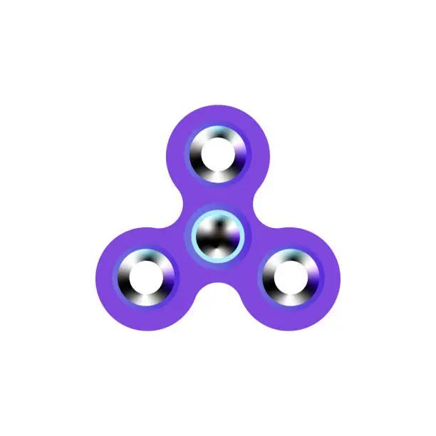 Vector illustration of Blue realistic spinner. Game element. Vector illustration. stock image.