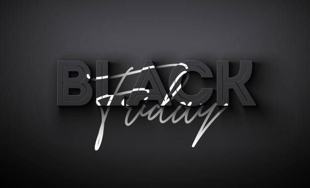istock Black Friday Sale Illustration with Outstanding 3d Lettering on Dark Background. Vector New Year and Christmas Design Template for Greeting Card, Flyer, Banner, Celebration Poster or Party Invitation. 1441678479