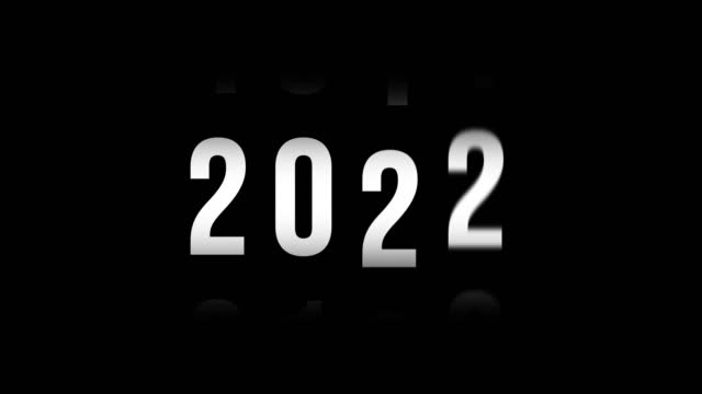 Analog counter counting up from 1960 to 2022 background. Time-lapse speed. Happy new year eve number counter. 4K footage motion graphic video rendering.