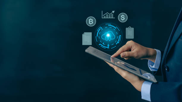 istock Businessman holding tablet with projected icon on euro online trading screen internet business concept business virtual chart growth report Business Strategic Planning Concepts 1441687519