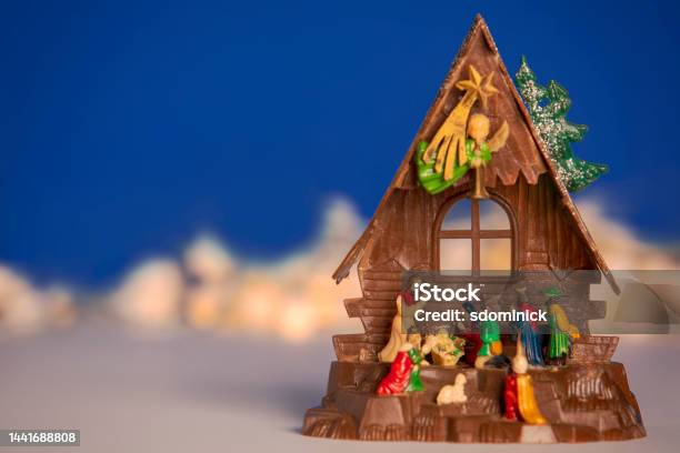 Vintage Plastic Christmas Nativity Stock Photo - Download Image Now - Antique, Barn, Celebration