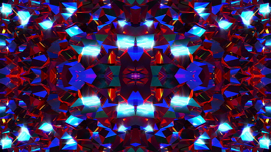Diamond kaleidoscope. Computer generated 3d render