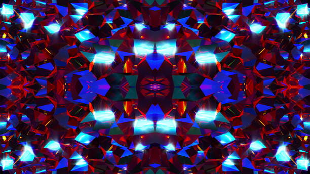 Diamond kaleidoscope Diamond kaleidoscope. Computer generated 3d render vj loop stock pictures, royalty-free photos & images