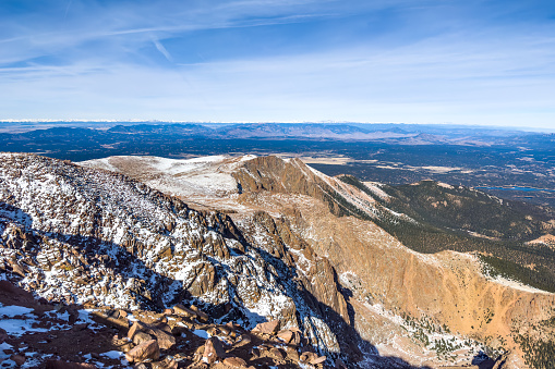 View from the summit of Pikes Peak in Colorado