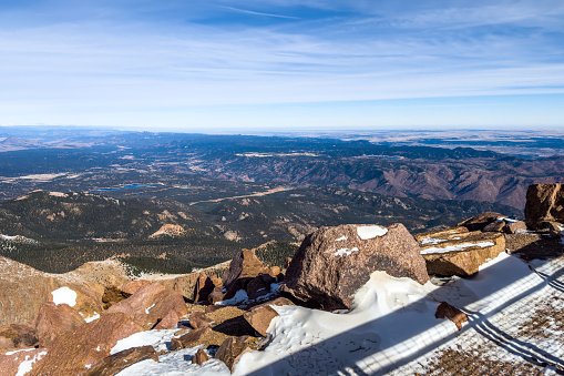 View from the summit of Pikes Peak in Colorado