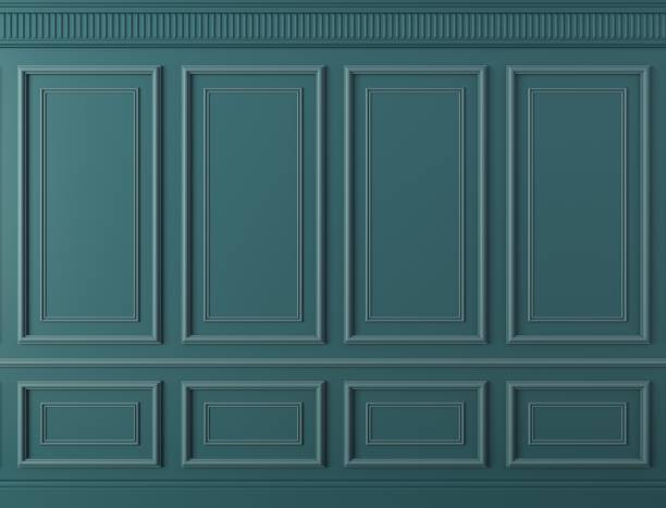 istock Classic wall of dark mint wood panels 1441694856