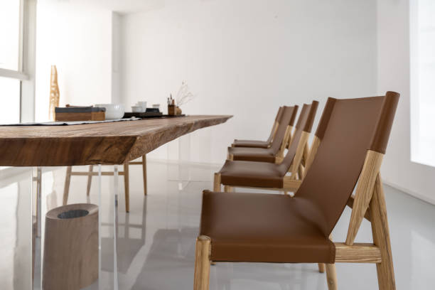 istock Leisure tea room with wooden tables and chairs 1441696501