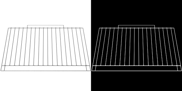 3D rendering illustration of an oven cooling rack grid
