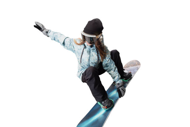 istock Snowboarder girl isolated 1441699595