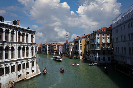 Venice canals and gondolas