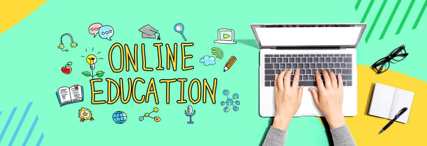 istock Online education with person using a laptop 1441701765