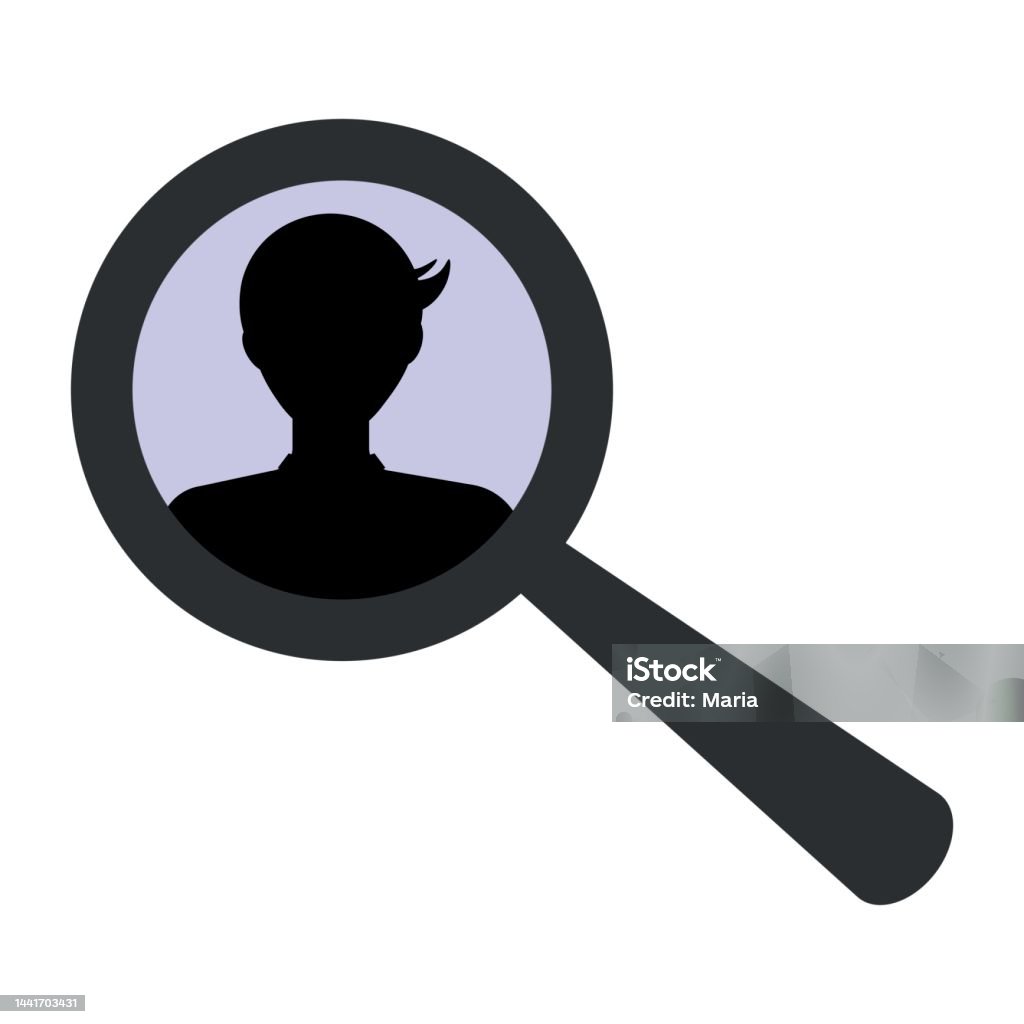 Biểu Tượng Kính Lúp Với Hình Đại Diện Nam Hình minh họa Sẵn có ...