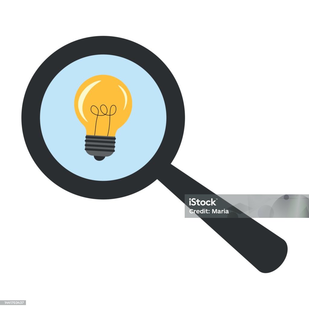 Magnifier Bulb Magnifier With Light Bulb Stock Illustration - Download Image Now ...