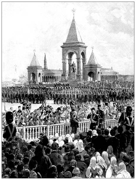 istock Antique image: Inauguration of Alexander II monument in Moscow 1441704972