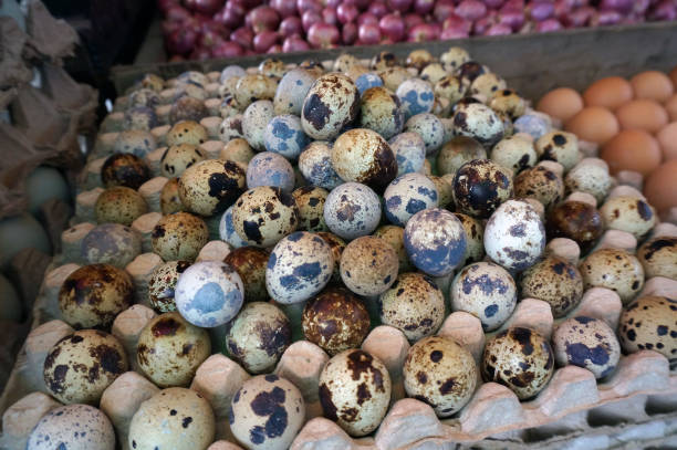 istock Quail eggs in a street market, indonesia. 1441705416