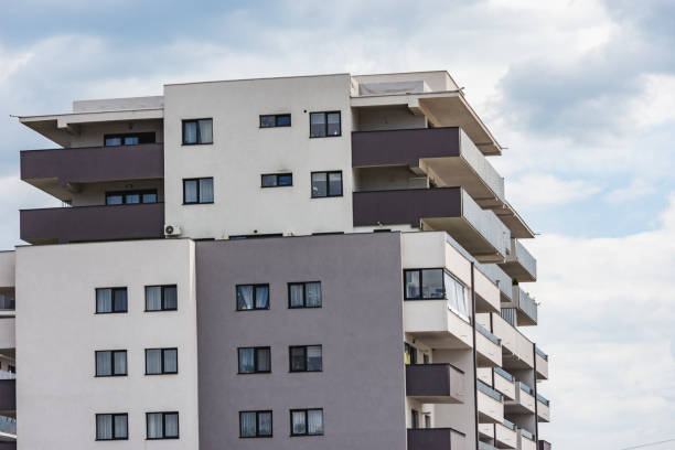 istock Close up to a grey and white modern construction 1441706007